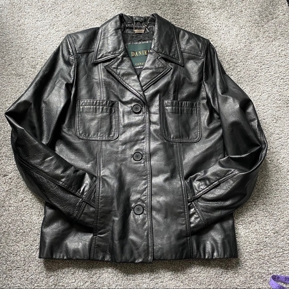 Danier Leather Black Button closure Women's Jacket - Picture 5 of 14